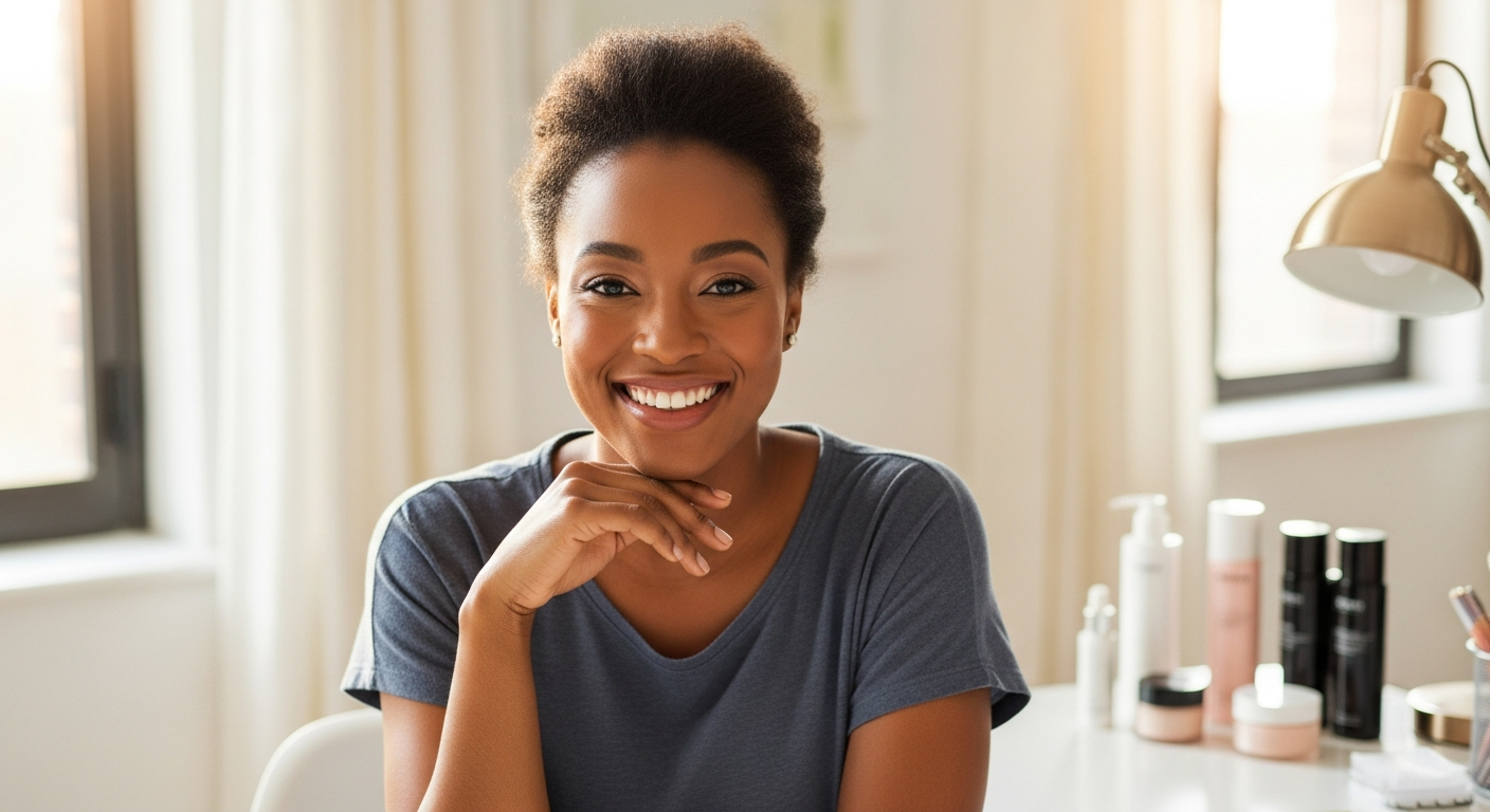 Brand founder working at her desk building her brand identity