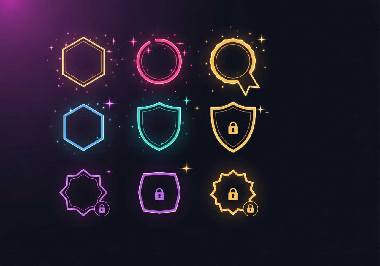 Achievement badge grid showing earned and locked badges in Twiss Academy